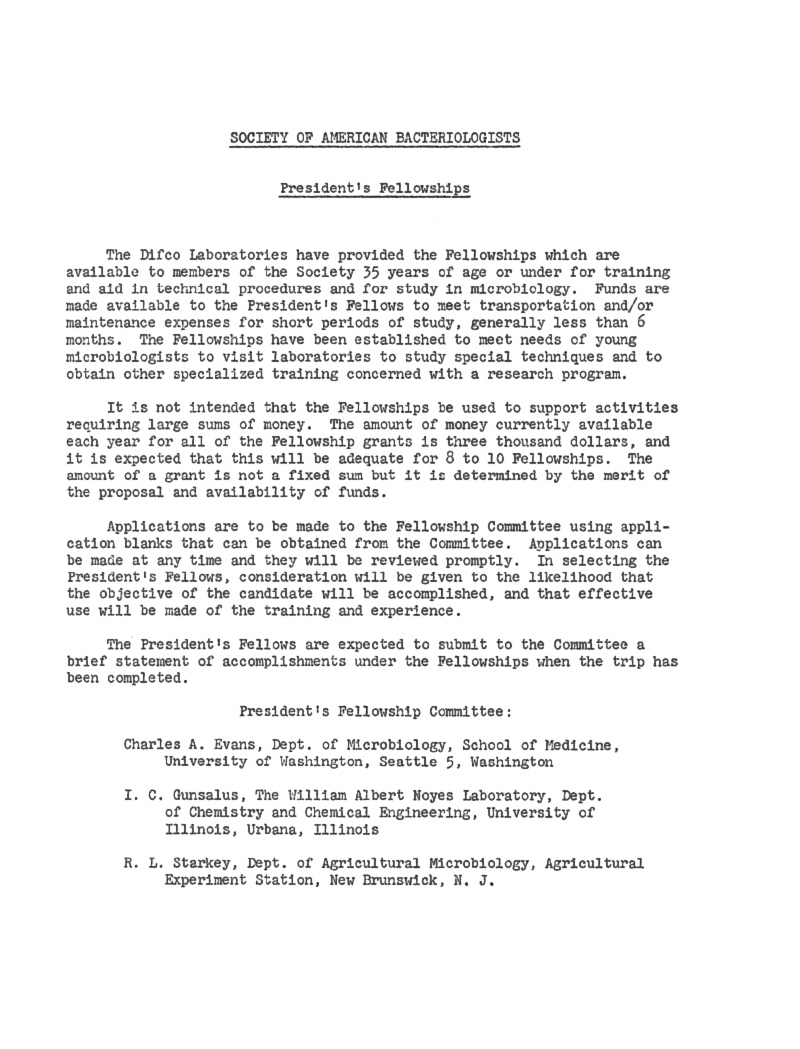 d0164 Soc Amer Bact=SAB fellowship form) 58